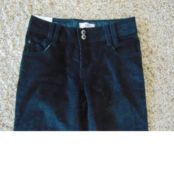*Velour Pants SO sz 10 Black Adjustable Waist Glitter 4 Pocket Stretch Girls - Picture 2 of 4